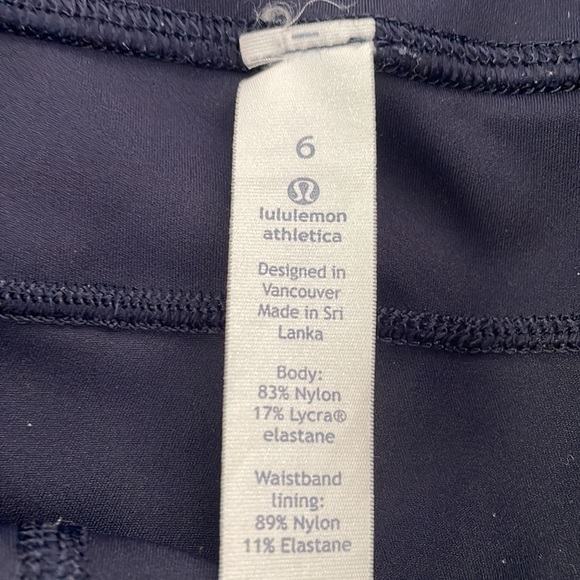Lululemon shift speed high rise leggings navy cropped size 6 - Picture 5 of 8
